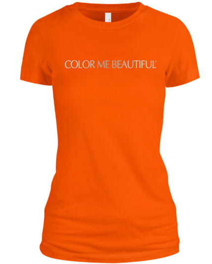 Color Me Beautiful Name Logo Orange Shirt Silver Foil