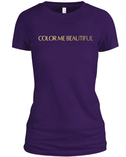 Color Me Beautiful Name Logo Purple Shirt Gold Foil