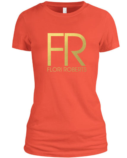 Flori Roberts FR Logo Coral Shirt Gold Foil