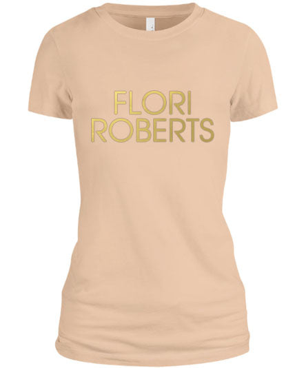 Flori Roberts Name Logo Cream Shirt Gold Foil